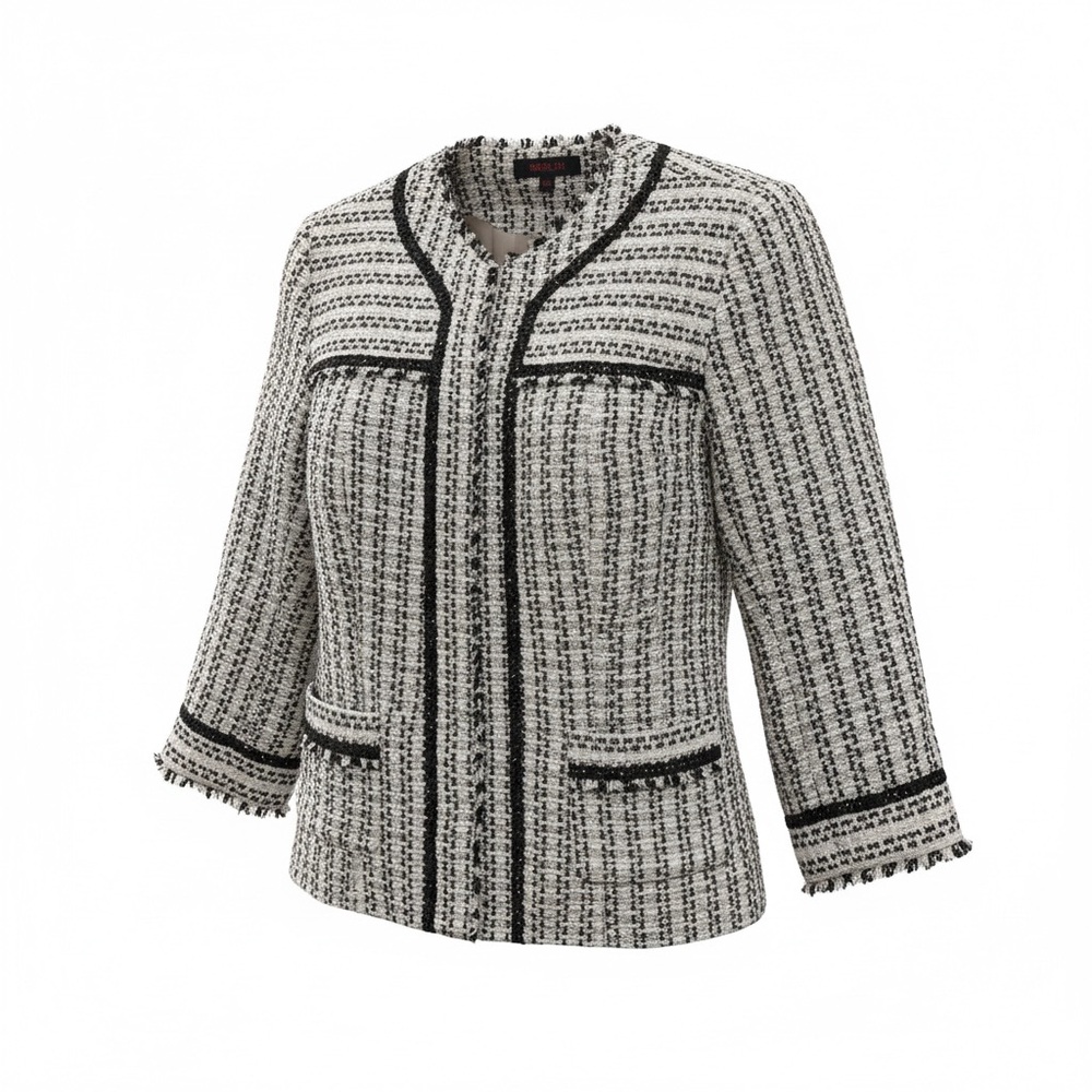 NWT Boldi Beige & Black Tweed Sash Jacket
